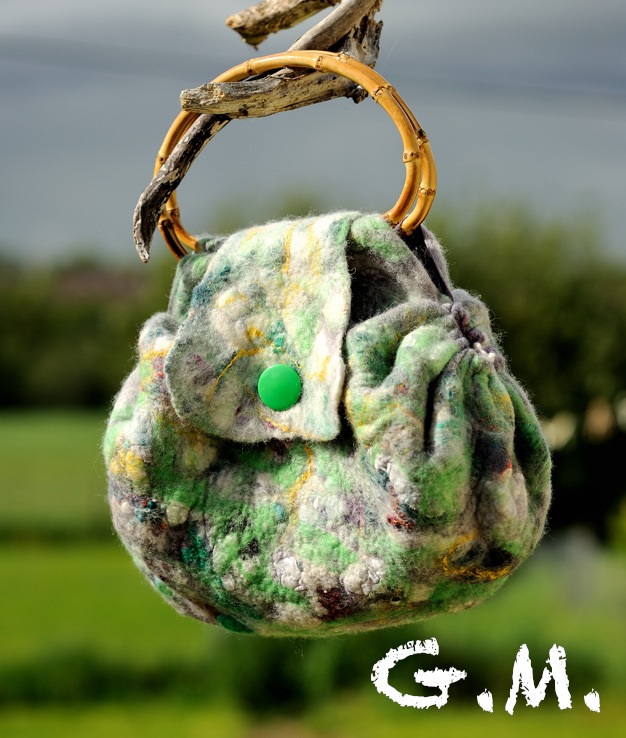 Felted Bag - Wool Hand Bags , Felted Wool Purse,wet Felted Bags.